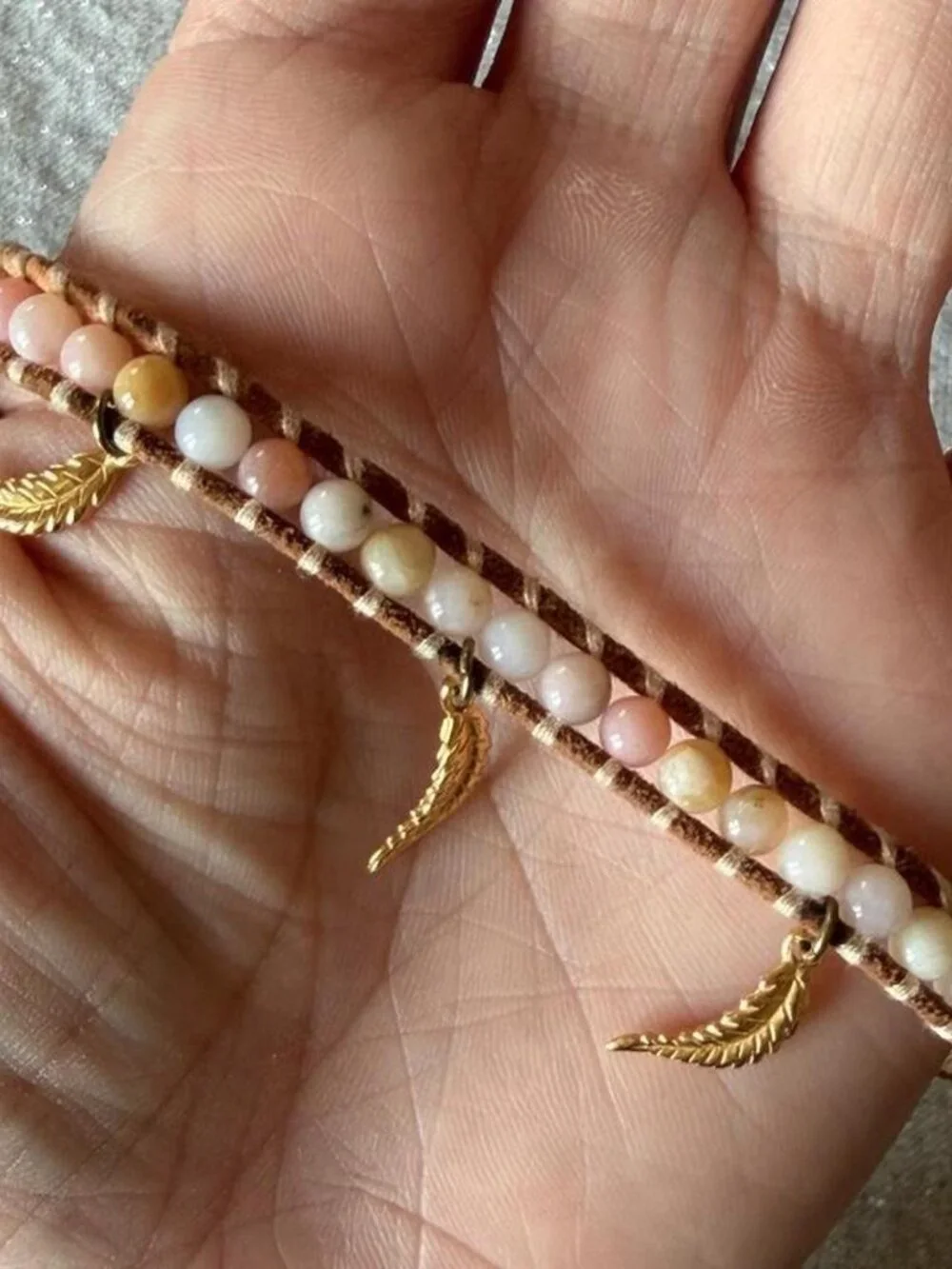 RARE, NEW Chan Luu Earthy Tonal Pink Beaded Wrap Bracelet